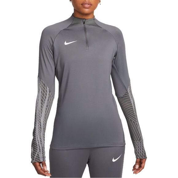 Nike Women's Iron Gray Slim Fit Dri-FIT Strike Drill Long Sleeve Shirt, Sz Small - Picture 1 of 11